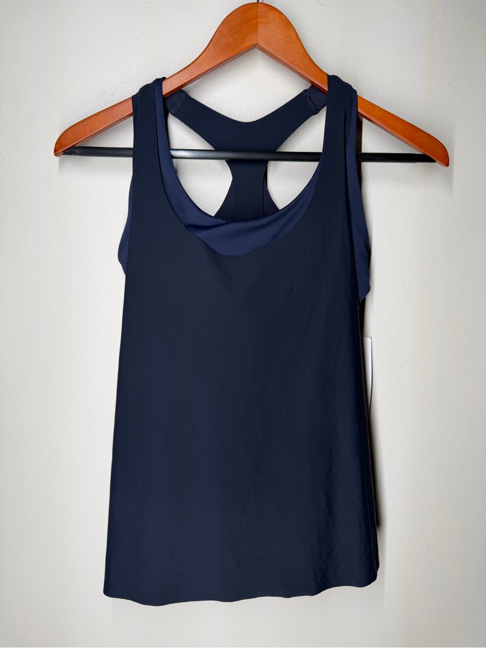 NEW Athleta Ultimate 2 In 1 Support Tank Built In Bra Racerback Navy Work Out